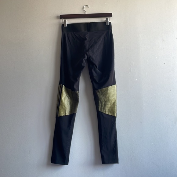 Adidas Leggings Medium Gold Black - Picture 4 of 9